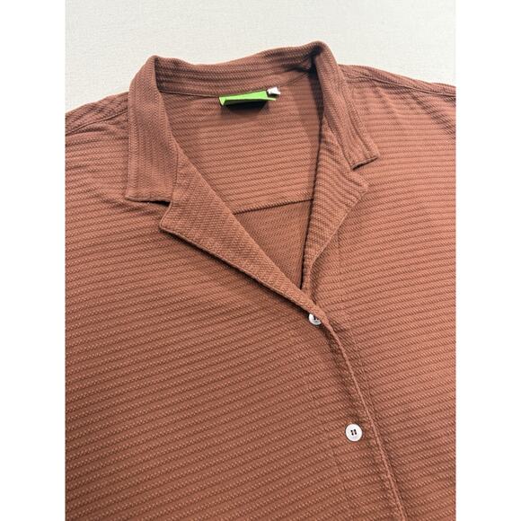 Big Bud Press Pantry Honeycomb Button Up 6XL Brown Textured Short Sleeve Shirt - Picture 1 of 11